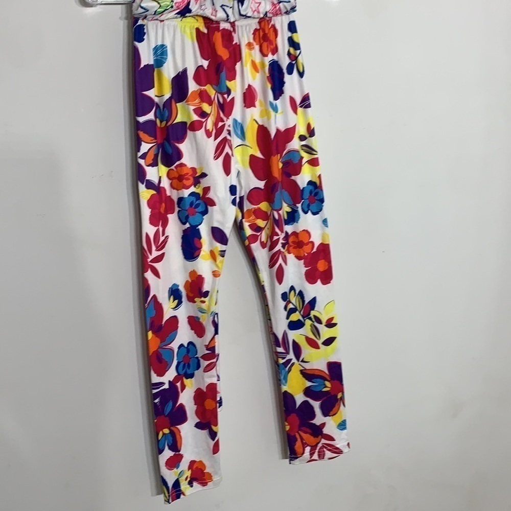 Boutique Luouse color splash printed stretch leggings 2 pack girls 12 - Picture 2 of 5